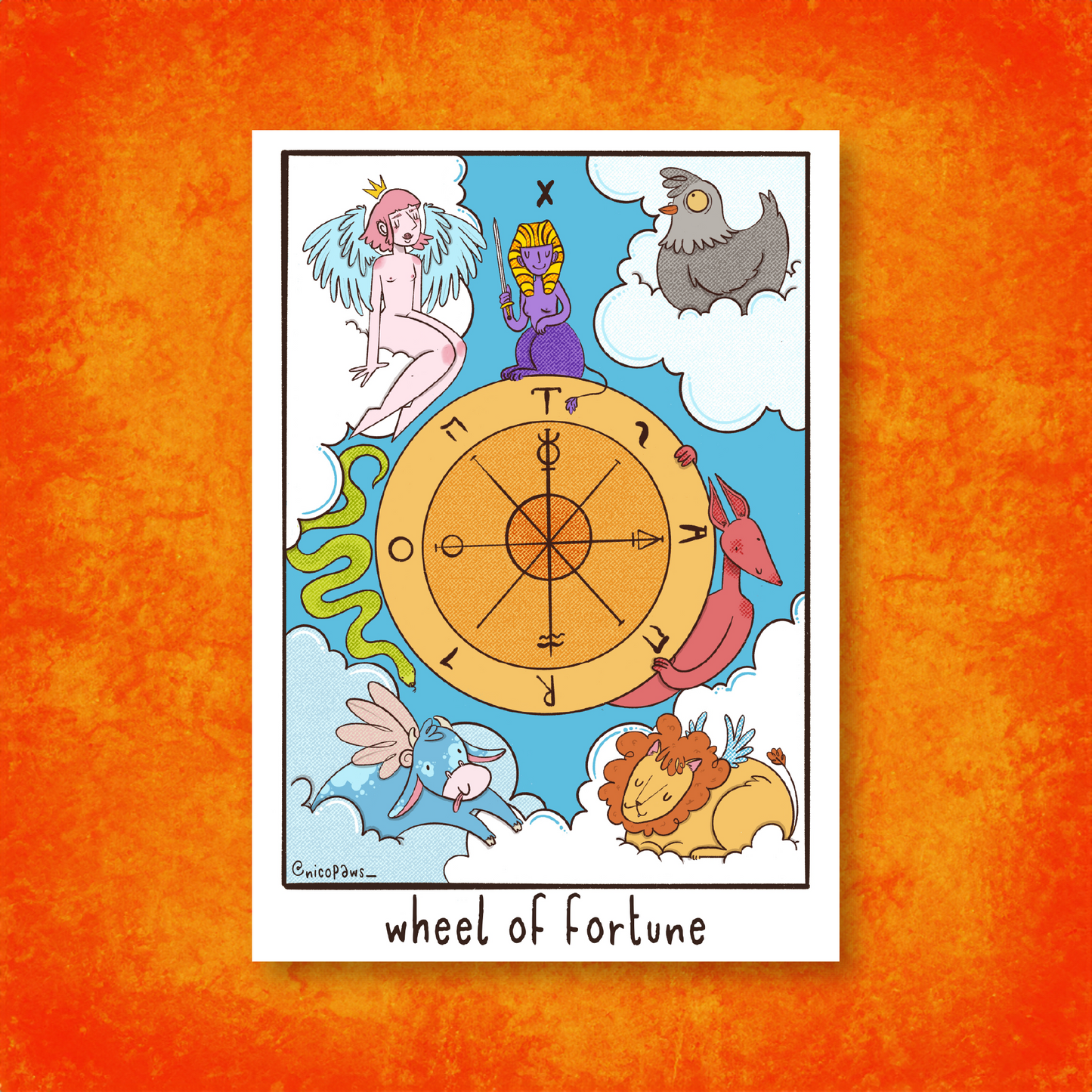 Wheel of Fortune Tarot A4 Print